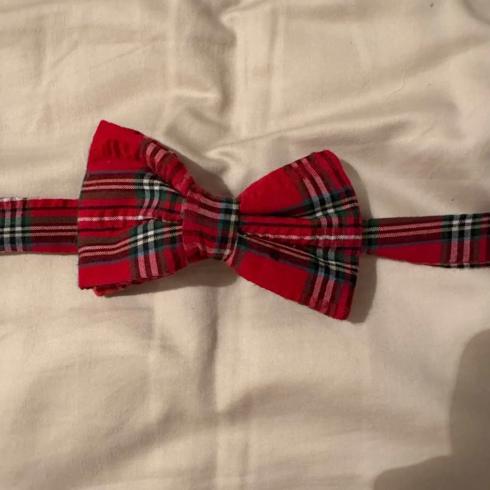 The Beaufort Bonnet Company Red Plaid Kids Bow Tie